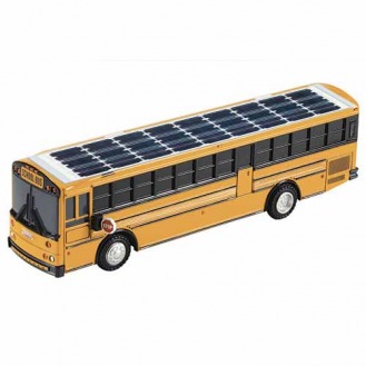 An example of what a solar powered school bus would look like.